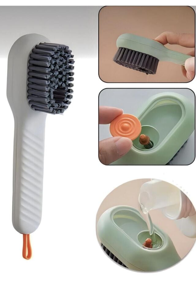 Çok Amaçlı Deterjan Hazneli Pratik El Temizlik Fırçası Ayakkabı Bot Temizleme Yıkama Fırçası