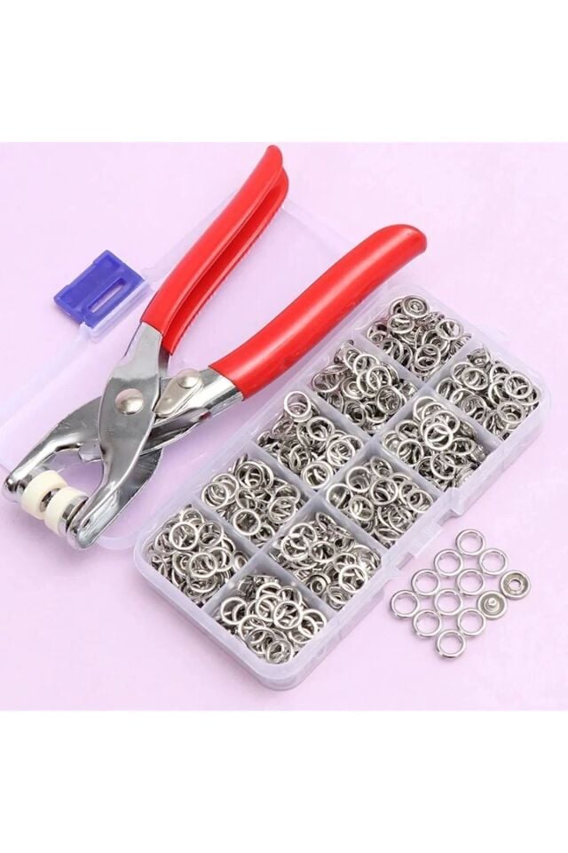 Metalik 9.5 Mm Metal Çıt Çıt, El Pensesi, Set-saklama Kutusu , Gömlek Ve Bebe Çıtçıt Montaj Seti 2