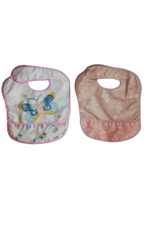 Sevimli Figürlü Sıvı Geçirmez Arkadan Cırtlı Mama Önlüğü