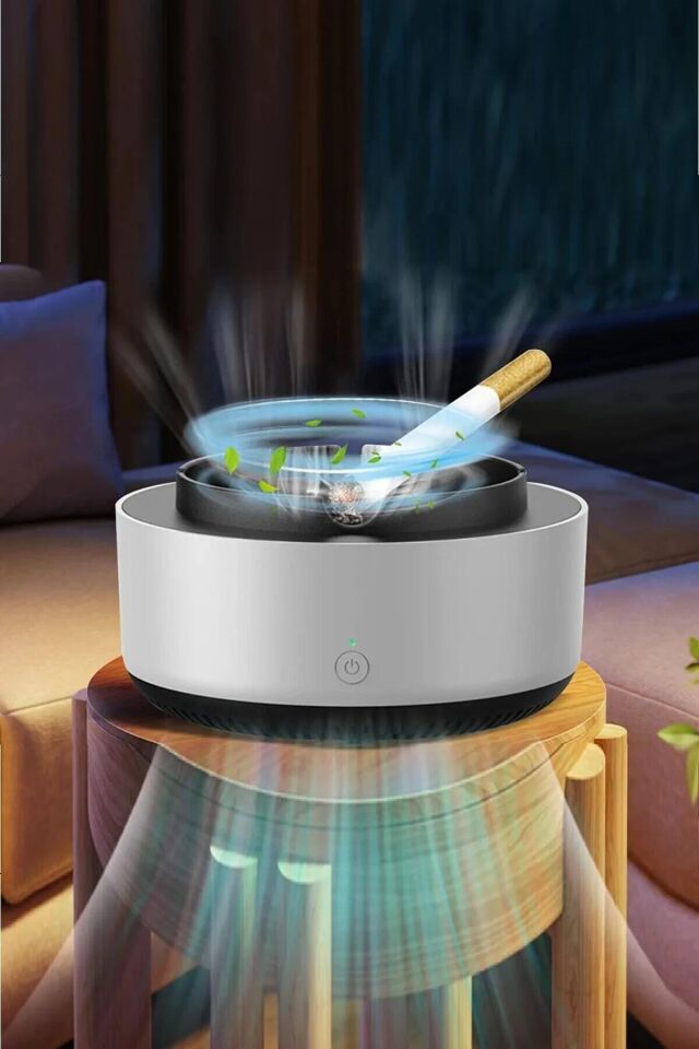 Dumanı İçine Çeken Kül Tablası Akıllı Kokusuz Küllük Duman Filtreli Hava Temizleyici Araç Ev Ofis