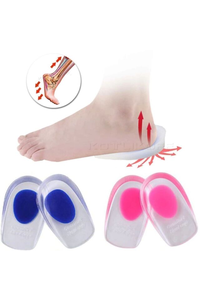 Silikon Jel Topuk Destek Yastığı Ağrı Hafifletici Şok Emici Taban 1 Çift
