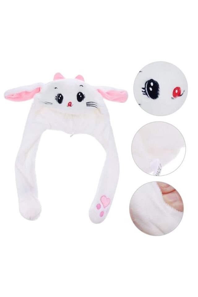 Renkli Işıklı Kulakları Kalkan Tavşan Şapka