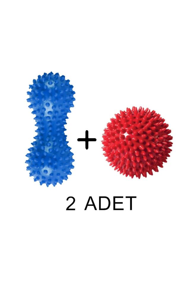 Kas Gevşetici Duyu Uyarıcı Masaj Topu Dikenli Egzersiz El Ayak Topuk Masajı 2 Adet