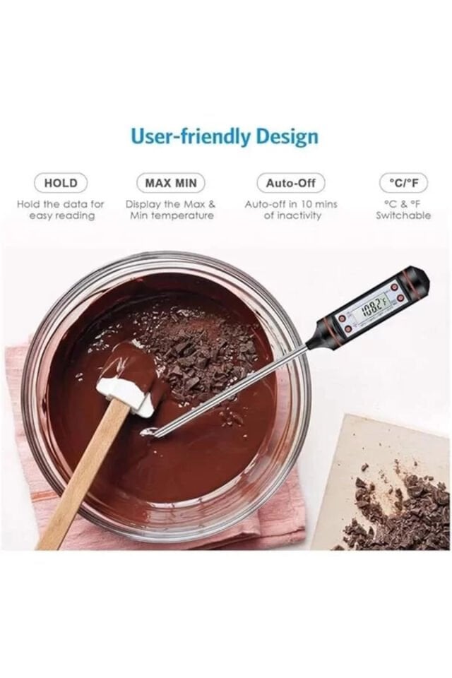 Gıda Termometresi Dijital Sıcaklık Derece Kutulu Et Süt Mama Yemek Isı Ölçer