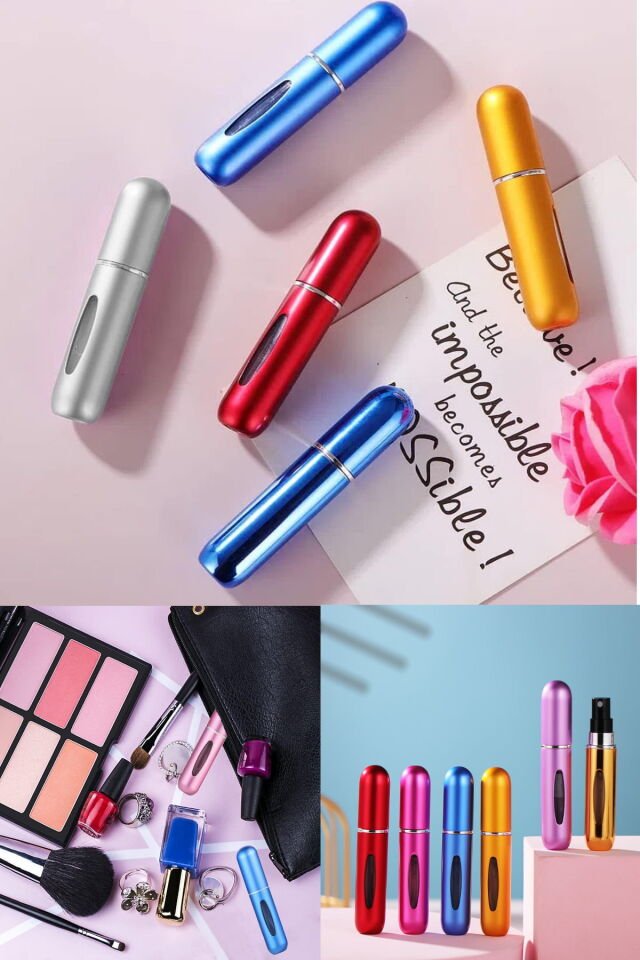 Mini Boy Doldurabilir Çanta İçine Uygun Kırılmaz Malzeme Dayanıklı Pratik 5ML Parfüm Doldurma Şişesi