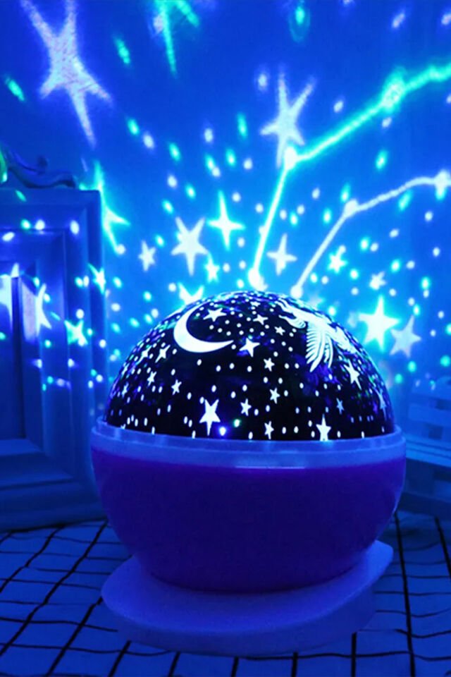 Renkli Yıldızlı Gökyüzü Projeksiyon Gece Lambası Bebek Lambası Ambians