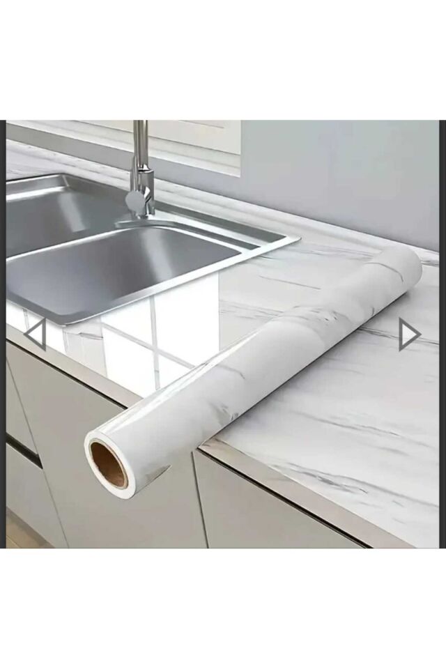 5 Metre Açık Mermer Desenli Yapışkanlı Kaplama Kağıdı Büyük Boy