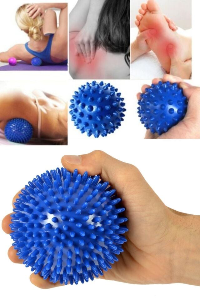 Pilates Masaj Topu 8 Cm Duyu Uyarıcı Dikenli Masaj Topu El Sırt Vücut Egzersiz Plates Topu