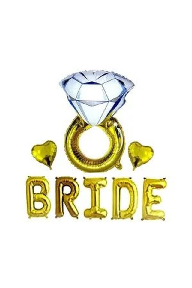 BRİDE YÜZÜKLÜ GOLD FOLYO BALON