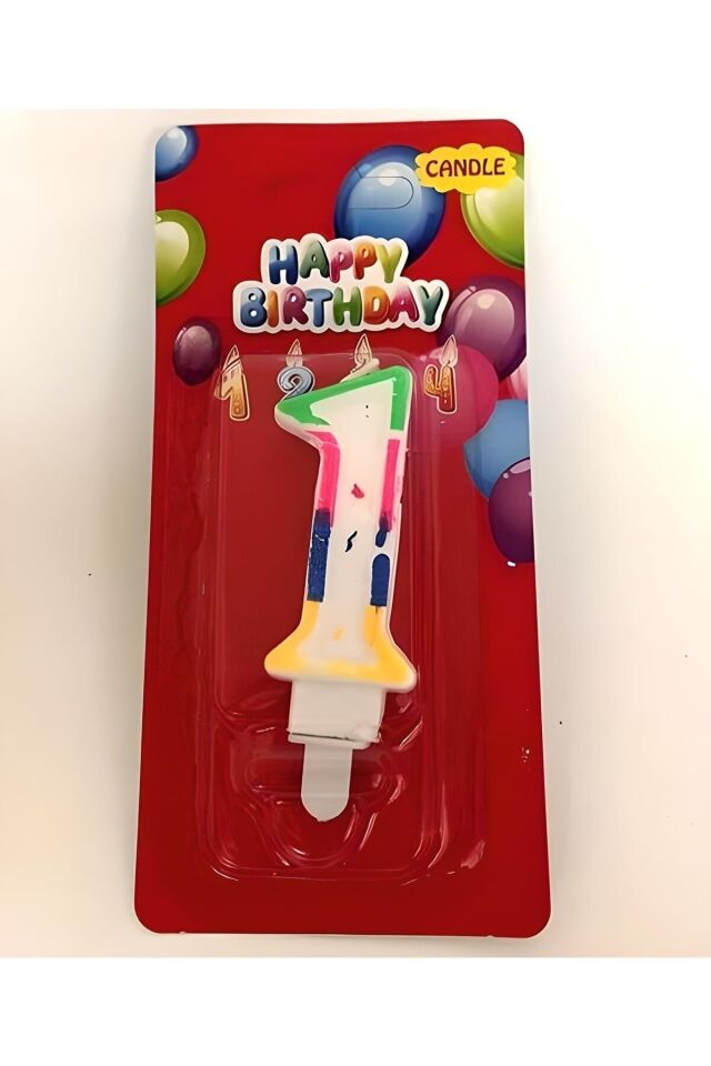 1 Yaş Renkli Rakam Mum