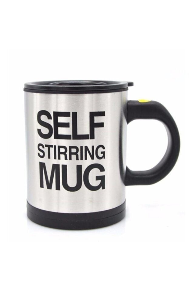 Kupa Kendi Kendini Karıştıran Mikser Kupa Termos Bardak Stirring Mug Siyah Termos