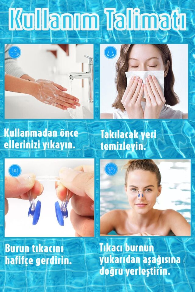 Kulak Burun Tıkacı Çocuk ve Yetişkinler İçin Uyku Havuz Deniz Silikon Yıkanabilen Kulak Tıpası Seti