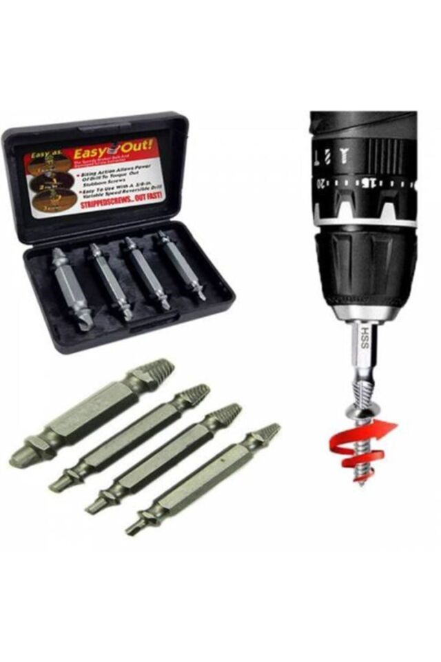 Speed Out Hasarlı Bozuk Vida Çıkarıcı Kırık Vida Sökücü 4 Adet Uç