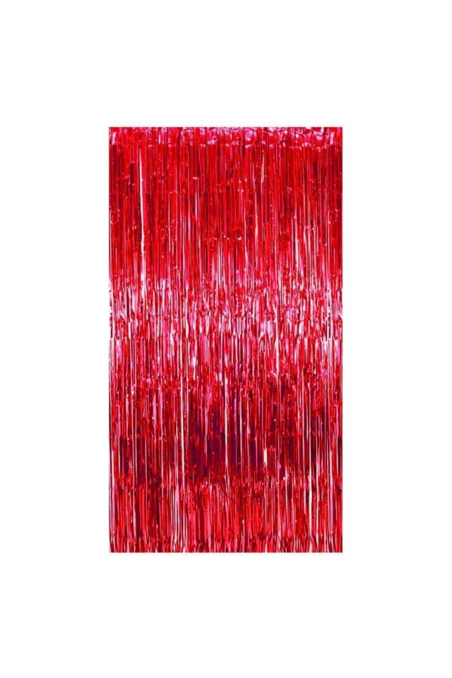 Yılbaşı Metalize Arka Fon Perde Kırmızı Renk 90 Cm * 200 Cm ( Iki Tarafı Renklidir )