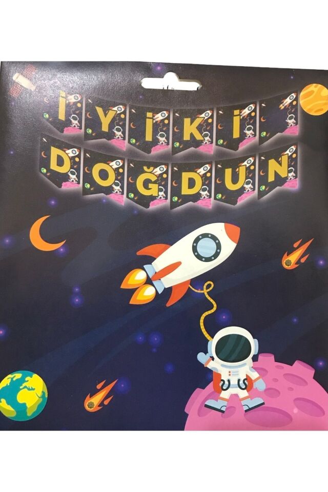 Uzay Mekiği Galaksi İyi Ki Doğdun Uzar Yazı Banner