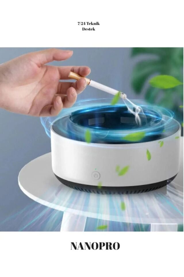 Nanopro Dumanı Içine Çeken Kül Tablası Akıllı Kokusuz Duman Filtreli Hava Temizleyici Ofis