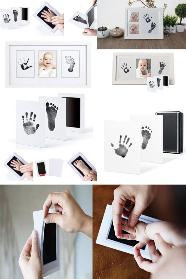 Mürekkepsiz Sağlıklı Bebek El-ayak Izi Çıkartan Hatıra Kiti 0-1 Yaş Arası Bebekler Için Fotoğraf Kit