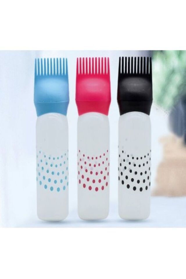 Taraklı Saç Boyama Ve Bakım Yağı Uygulama Şişesi Saç Bakım Yağı Şişesi 1 Adet