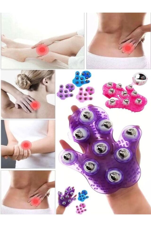 Boyun Kalça Anti-Selülit Vücut Rahatlama 9 Bilyeli Masaj Eldiven