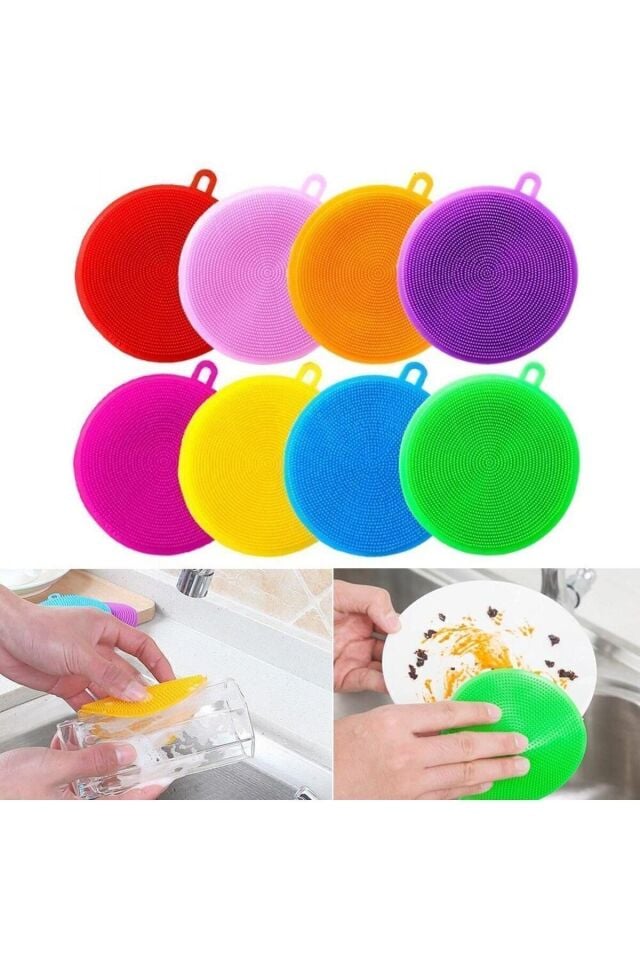 Silikon Bulaşık Süngeri Çok Amaçlı Temizlik 2 Li Sebze Meyve Yıka