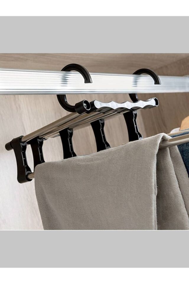 Pantolon Askısı Etek Şal Havlu Sihirli Pantalon Askısı Dolap Içi Ergonomik 5li Askı Aparatı