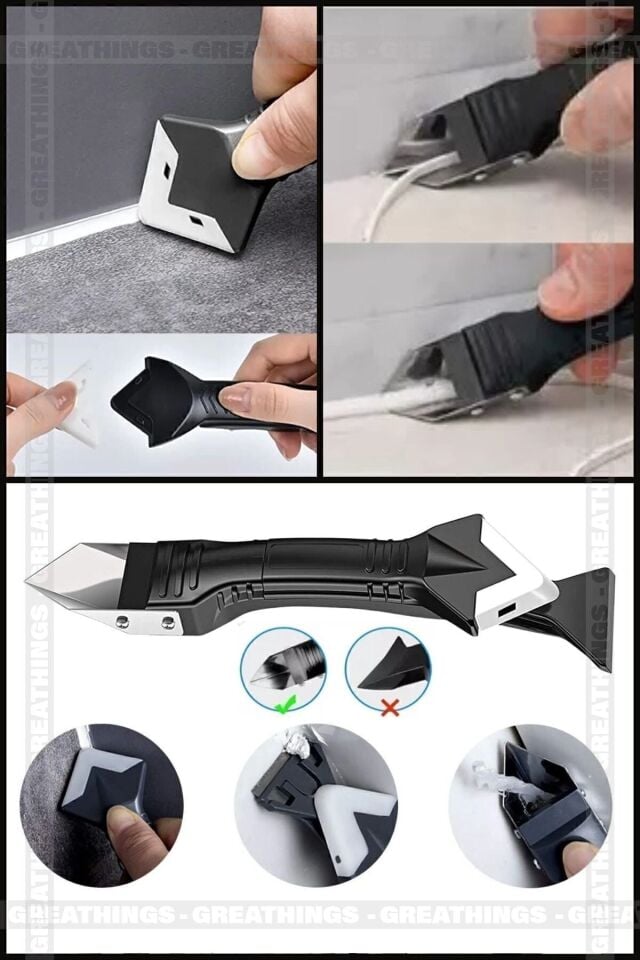 3'ü 1 Arada Fayans Derz Dolgu Kazıyıcı Sıyırıcı Silikon Sökücü Ve Uygulayıcı Aparatı