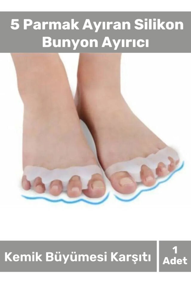 1 Çift Özel Üretim Kemik Büyümesi Karşıtı Şekil Bozukluğu Ayak 5 Parmak Ayıran Silikon Bunyon