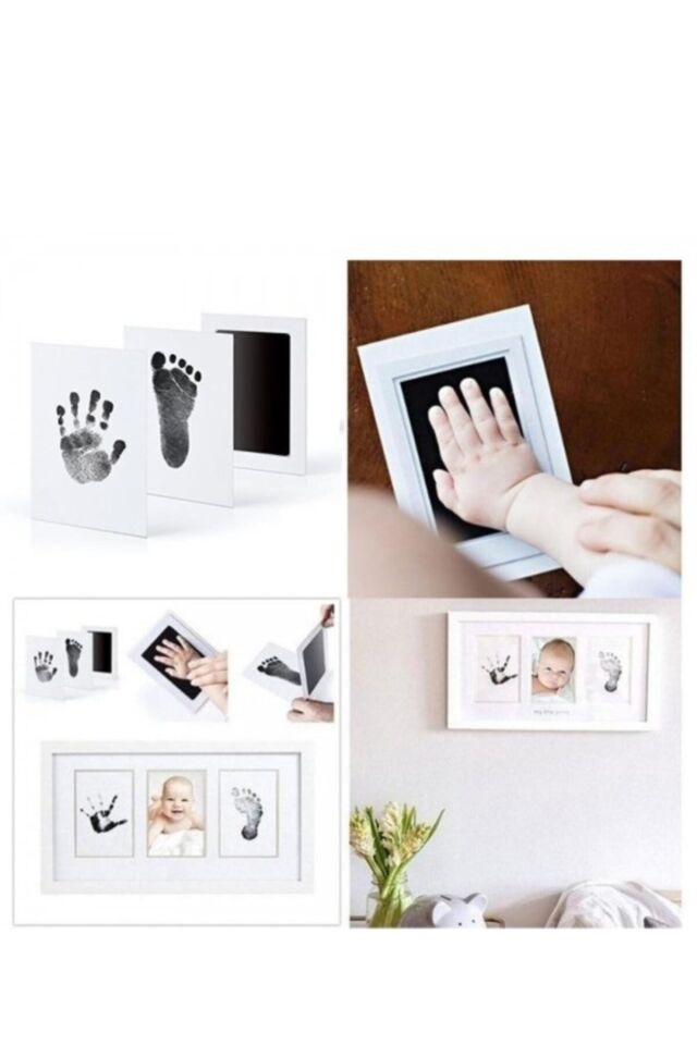 Yenidoğan Bebek El Ve Ayak Izi Fotoğraf - Toksik Olmayan Mürekkepsiz Hatıra Baskı Kiti - 8 X 12 Cm
