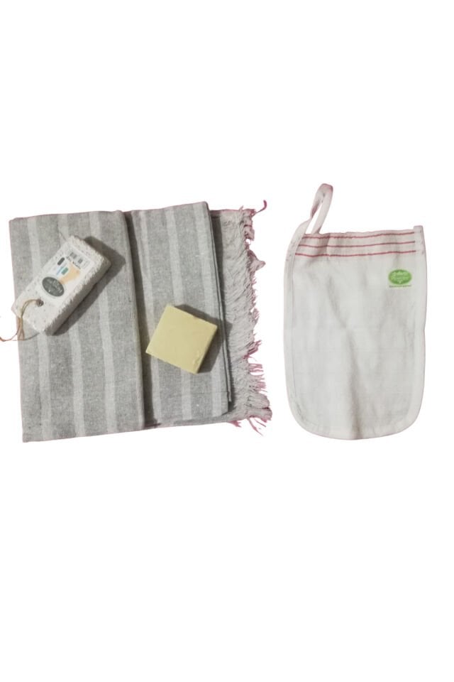 Peştemal, Zeytinyağlı Doğal Sabun,kese,topuk Taşı Gelin Hamamı Seti 4lü Set