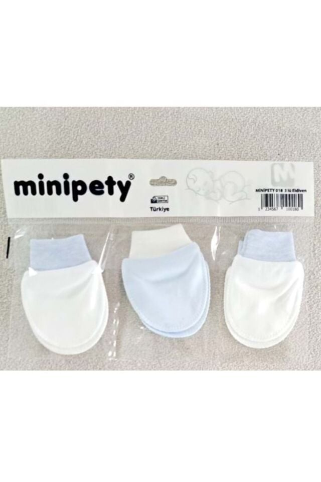 Yeni Doğan Pamuklu Bebek Eldiveni 3lü Set