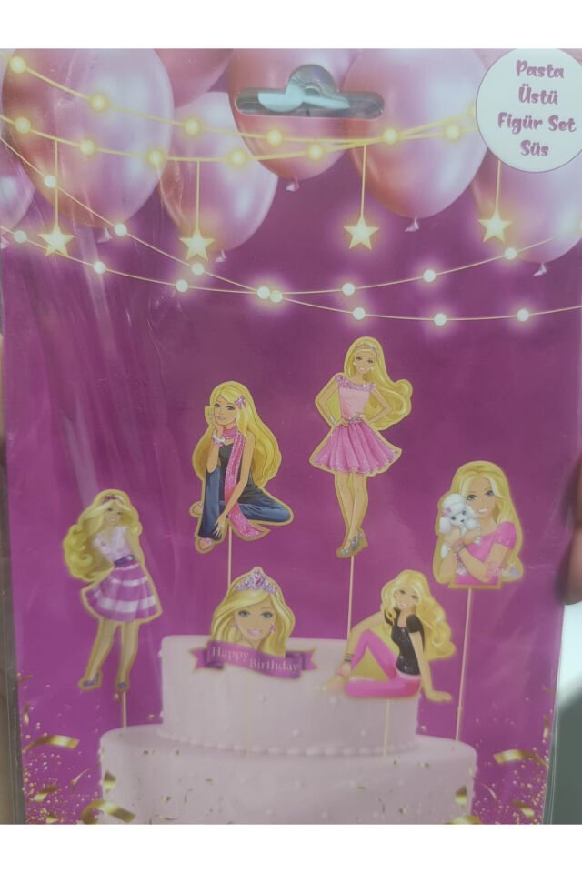 Pasta üstü figür süsleri (Barbie Temalı doğum günü pasta kürdanı )