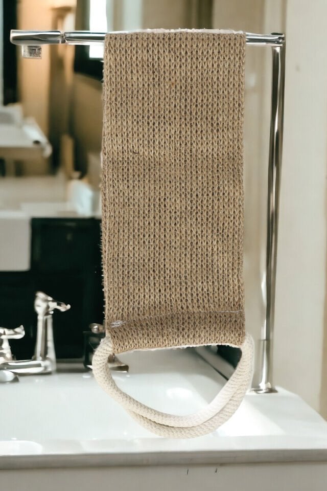 %100 Doğal Jüt İpli Sert Banyo Sırt Kesesi - Lifi