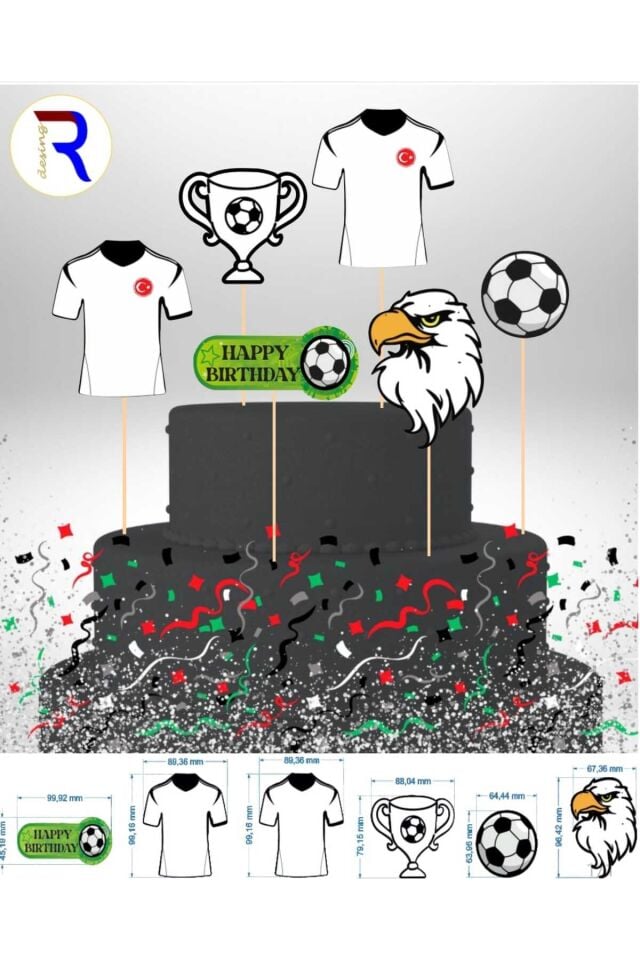 Pasta üstü figür süsleri (siyah beyazTemalı doğum günü pasta kürdanı )