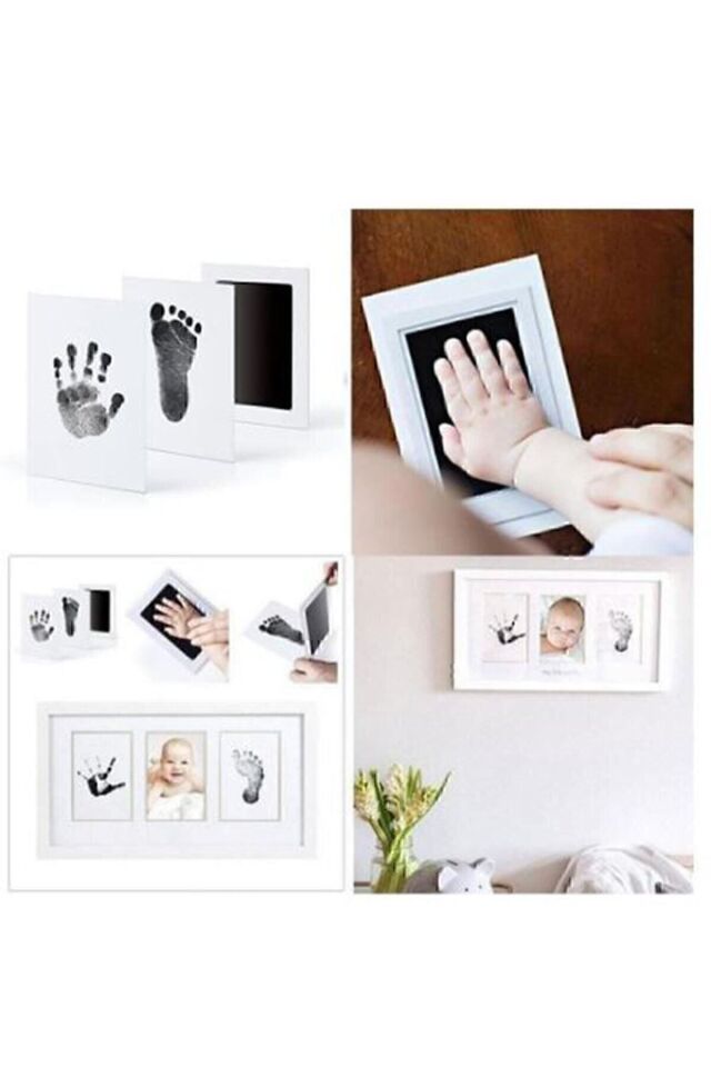 Toksik Olmayan Mürekkepsiz Baskı Kiti Yeni doğan ve 0-1 Yaş Uyumlu Bebek El Ayak Izi Seti-MAVİ