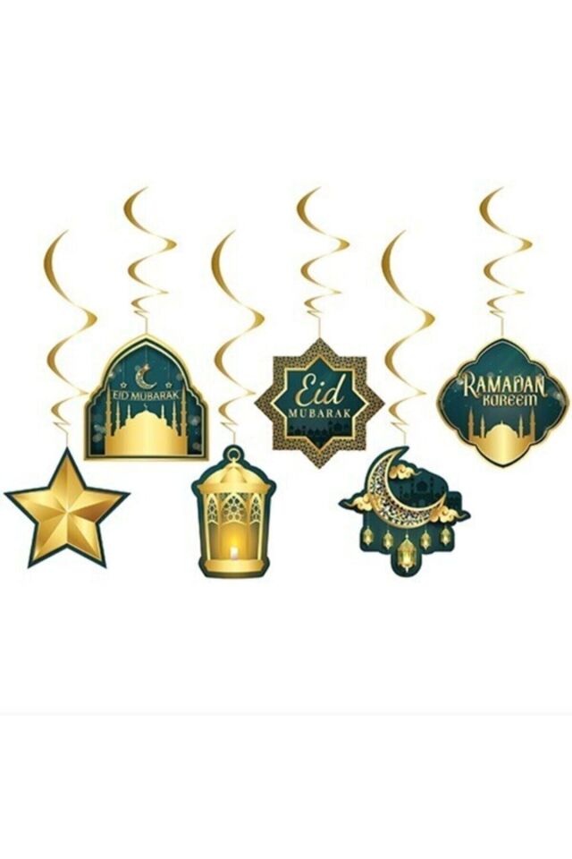 Eid Mubarak Hoşgeldin Ramazan 6'lı Tavan Sarkıt Süsü