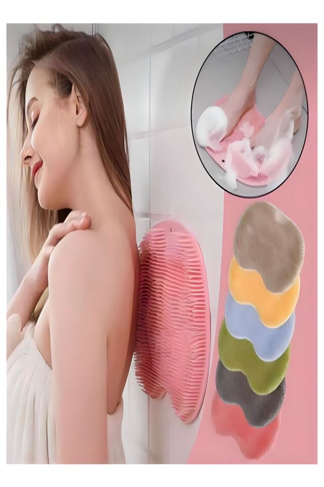 Vantuzlu Banyo Sırt Fırçası ,masaj Matı, Ayak Masajı Pedi, Sırt Kesesi, Banyo Lifi 1 Adet