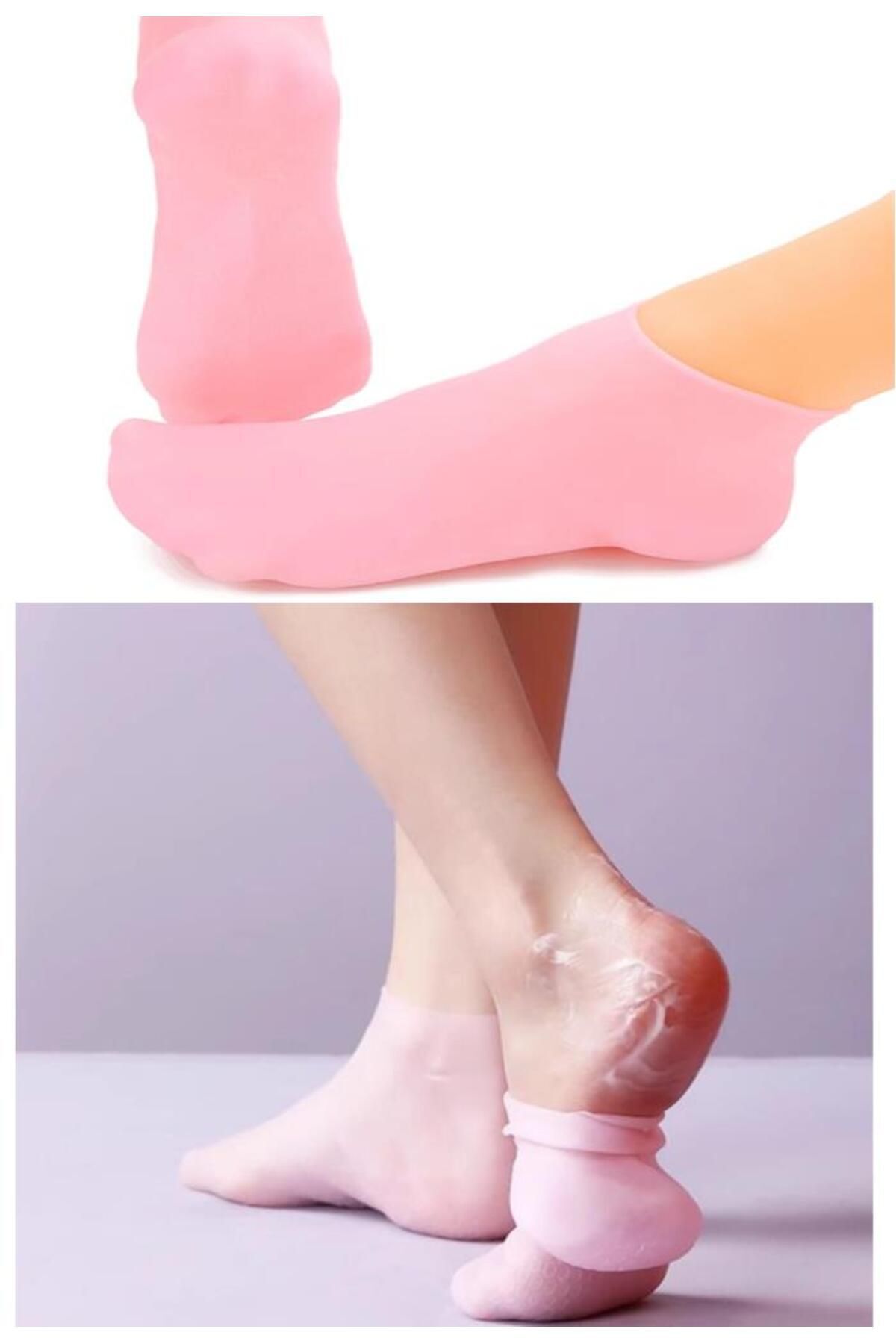 1 Çift Silikon Ayak Maskesi Nemlendirici Spa Jeli Silikon Çorap Topuk Çatlağı için Ayak Bakım Çorab