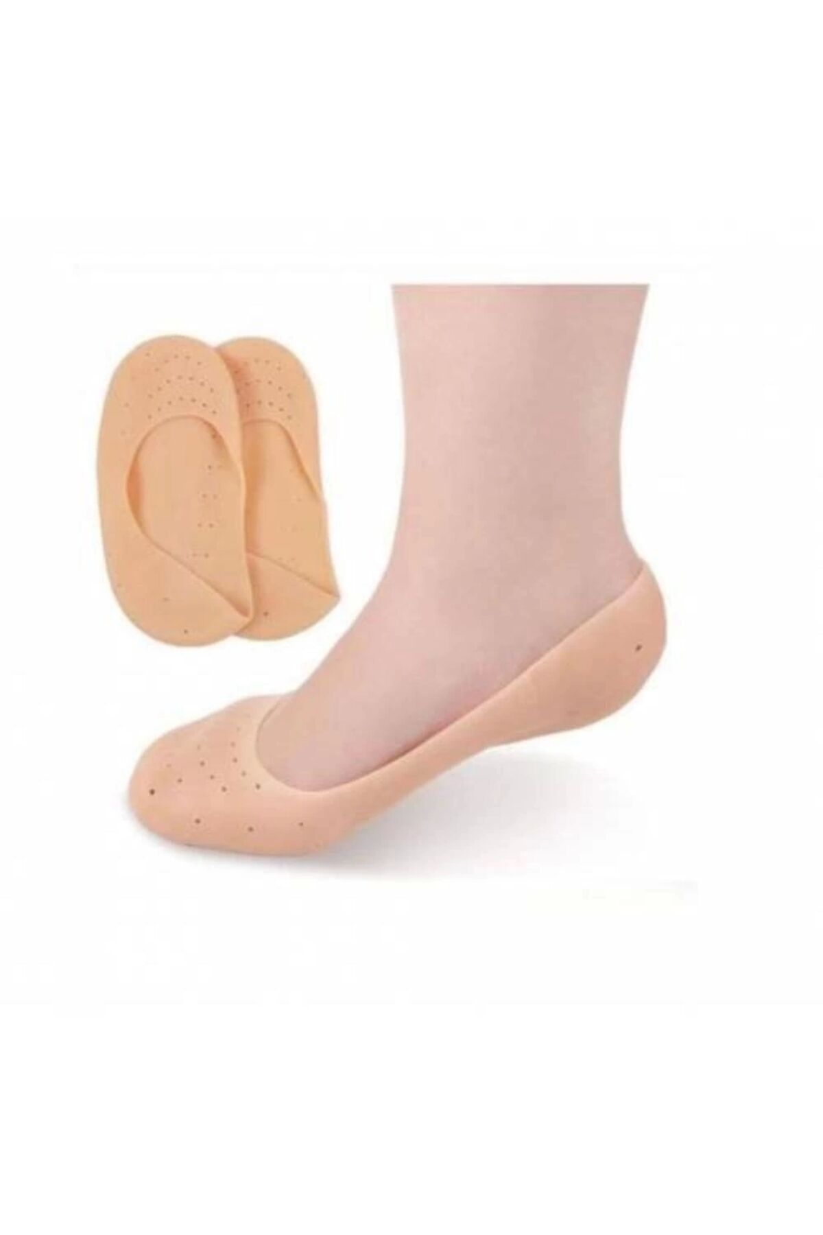 Nais Ayak Topuk Çatlak Çorabı Silikon Patik Ten Rengi Çorap