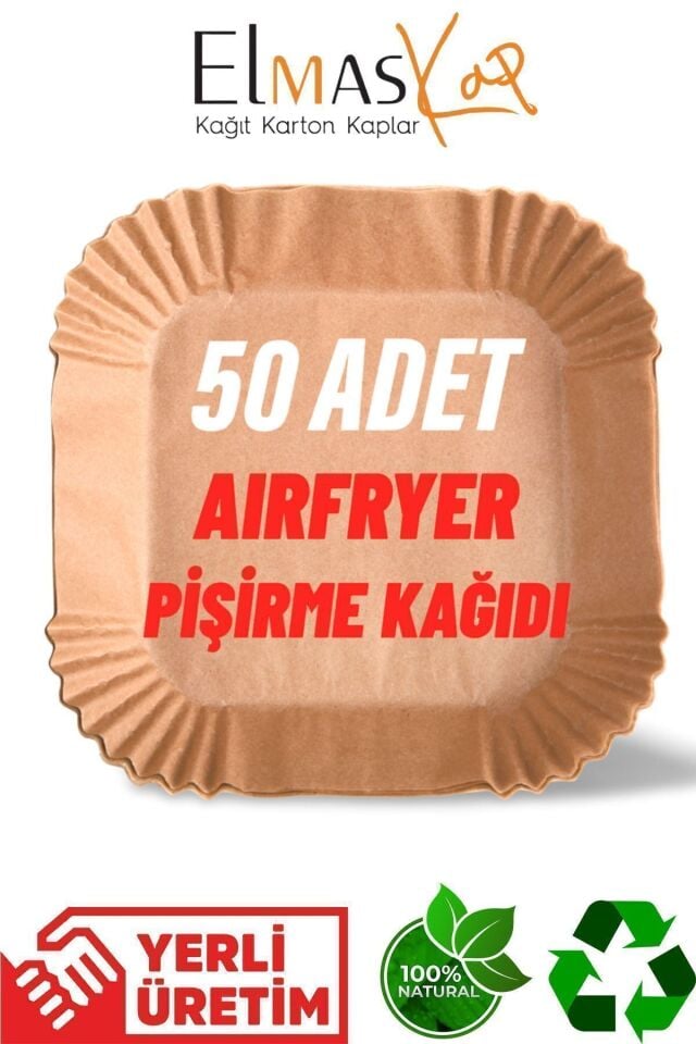 Airfryer Pişirme Kağıdı 50 Adet Kare Hava Fritöz Kağıdı Philips Xl Xiaomi Airfreyer Airfrey
