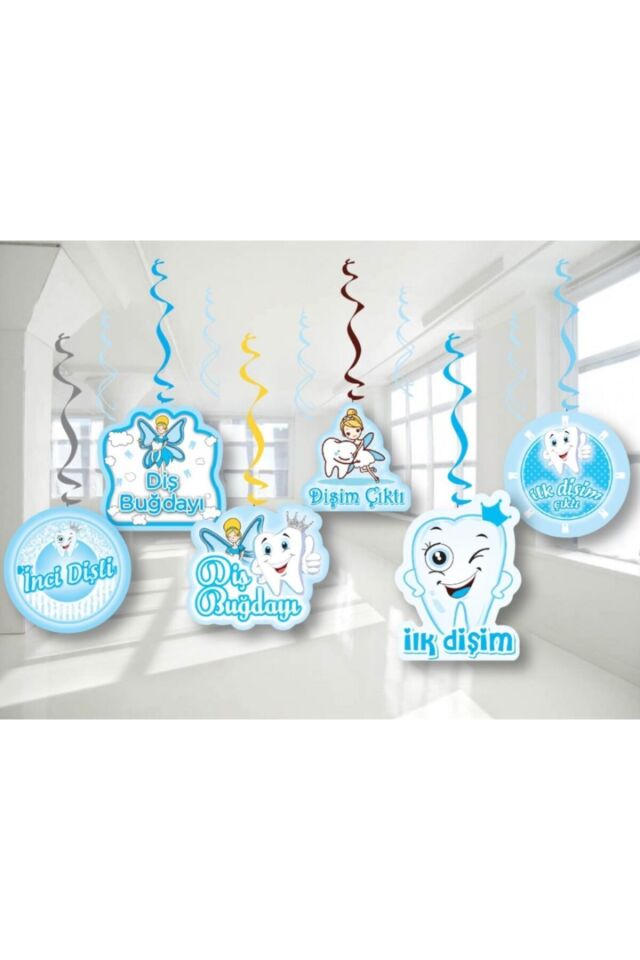 Dişim Çıktı Yazılı Mavi Tavan Süs Sarkıt Süs