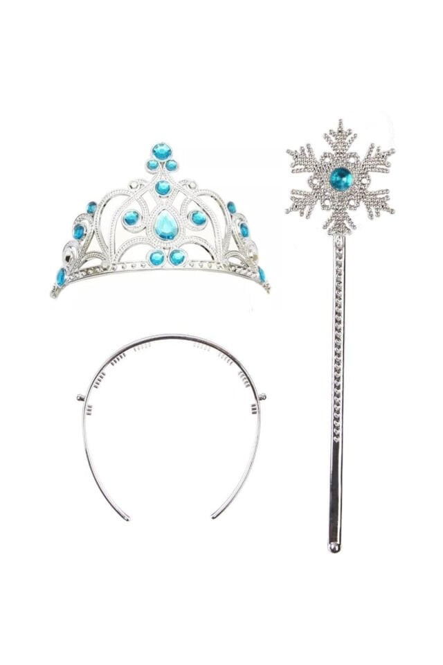 Karlar Ülkesi Prenses Seti (Taç, Asa & Saç Aksesuarı)
