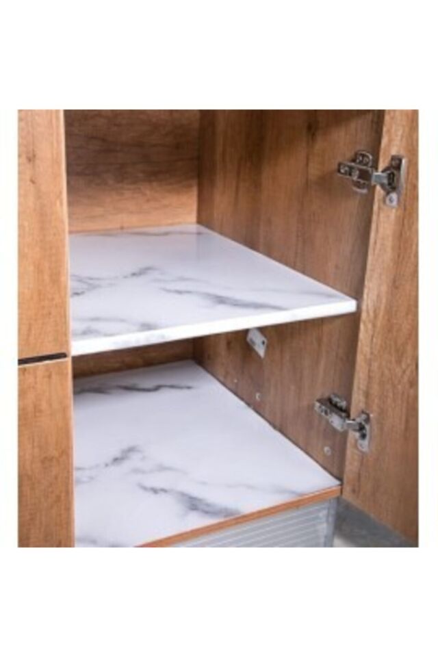 Mermer Desenli Mutfak Tezgah Üstü Yapışkanlı Folyo Beyaz