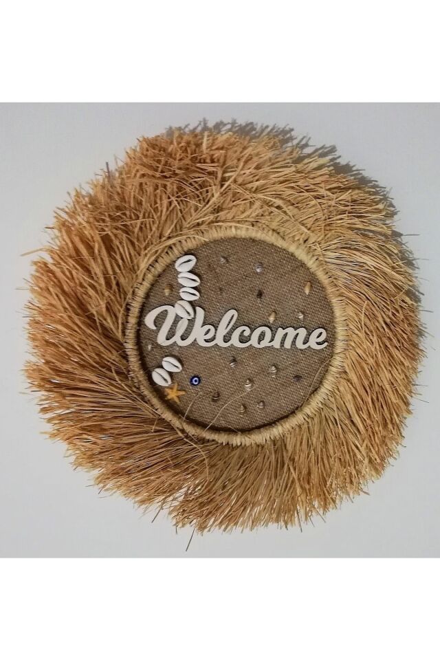 Welcome Hediyelik Rafya Kapı Duvar Süsü /model Çeşitlerimiz Mevcuttur