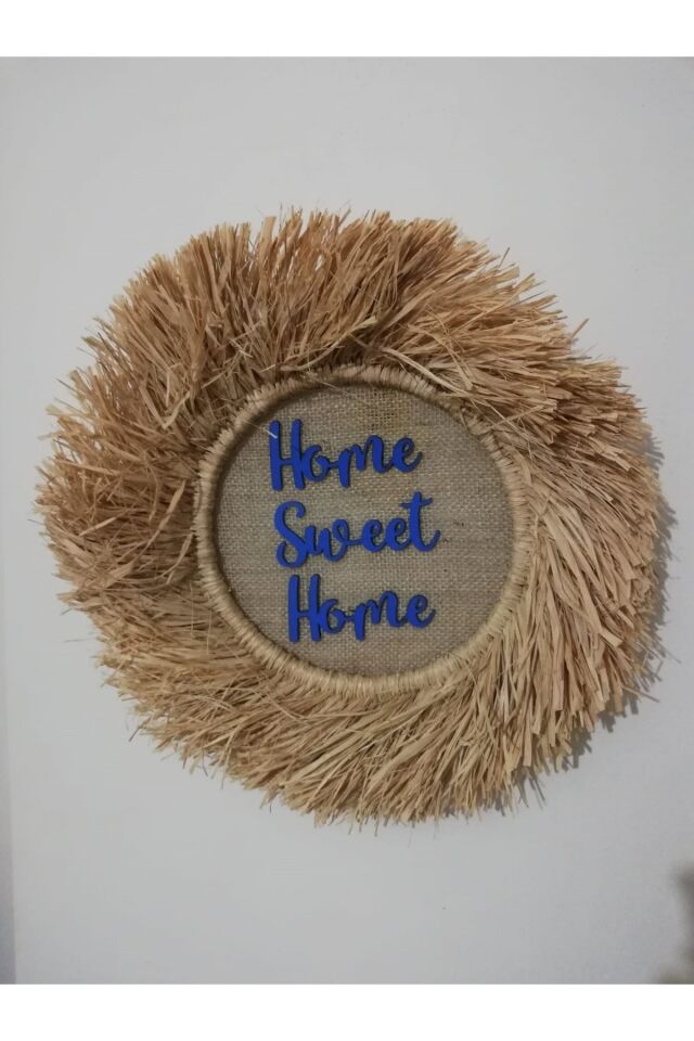 Home Sweet Home Hediyelik Rafya Kapı Duvar Süsü