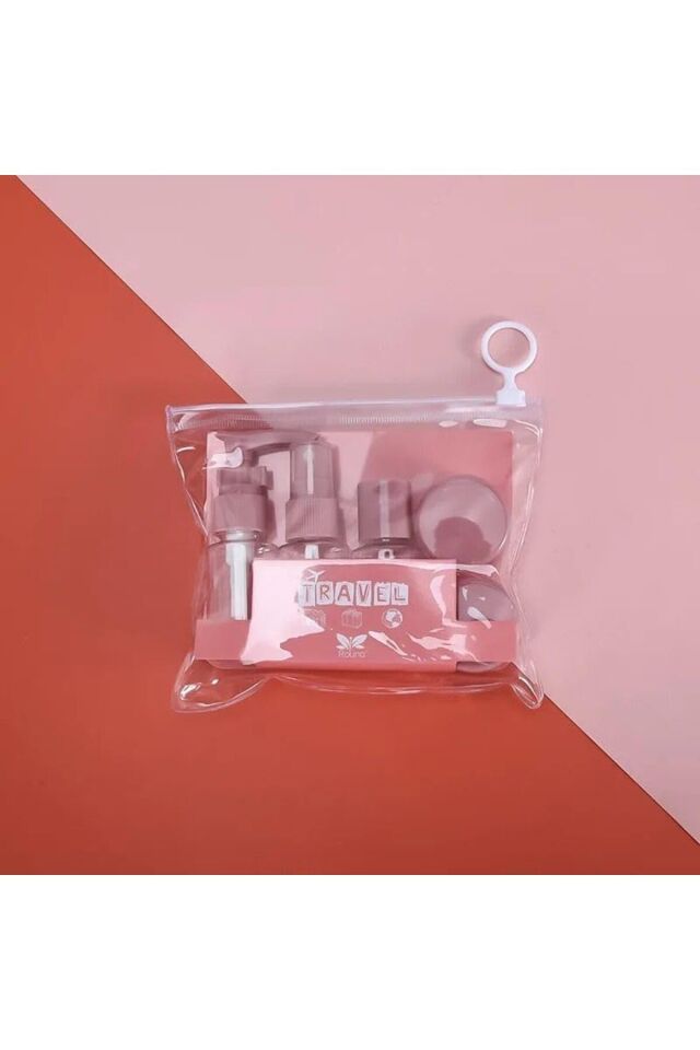 Banyo Seti 8 Parça,Seyahat Şampuan Şişesi Sızdırmaz Şampuan Şişesi, Çok Amaçlı Seyahat T
