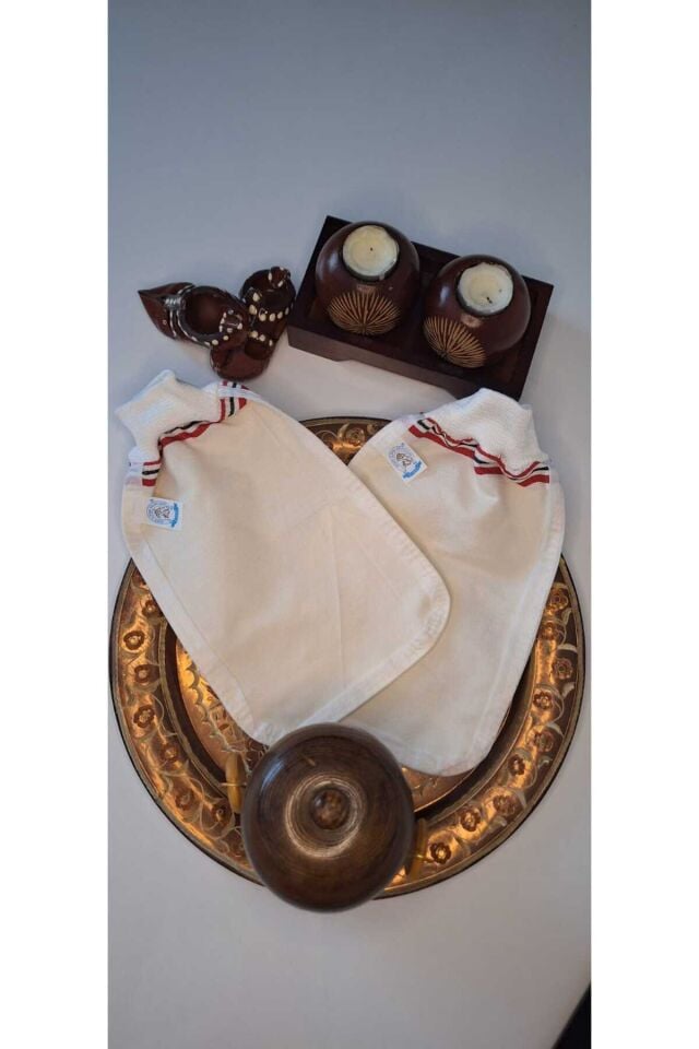 NAZİK DOKUNUŞ HIZLIGİY KESE SETİ-2 ADET KESE-Lastikli Kese-Banyo ve Duş Kesesi-Doğal Özel Dokuma-