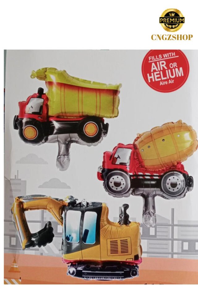 Eğlenceli İnşaat Temalı Folyo Balon