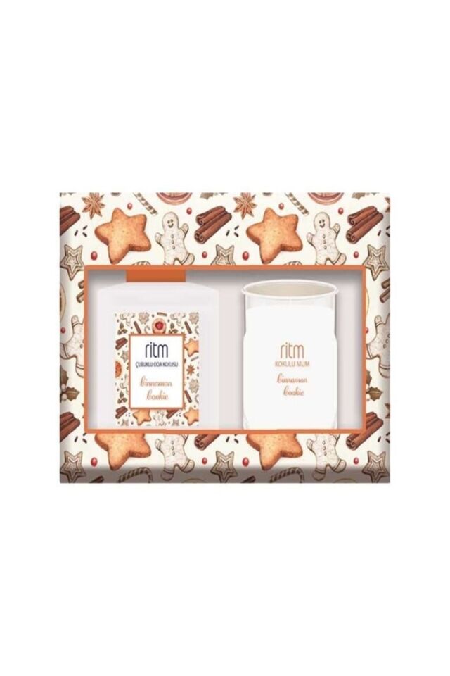 Bambu Çubuklu Oda Kokusu 100 Ml + Kokulu Mum Seti Cinnamon Cookie