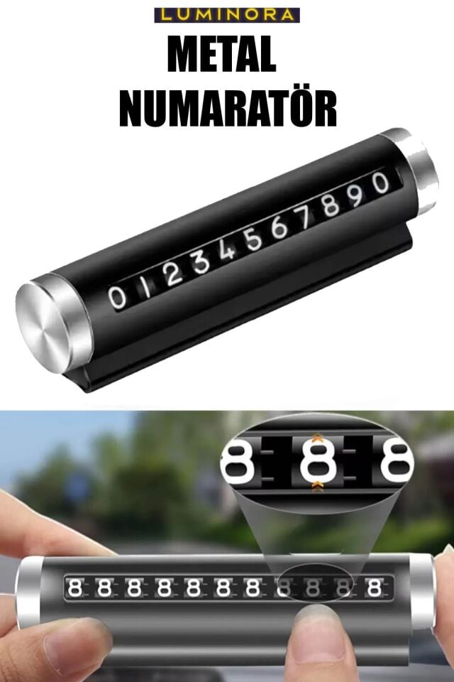 Alüminyum Kasa Çevirmeli Araç Içi Park Telefon Numaratör Parkmatik (SİYAH) Tüm Araçlara Uyumlu