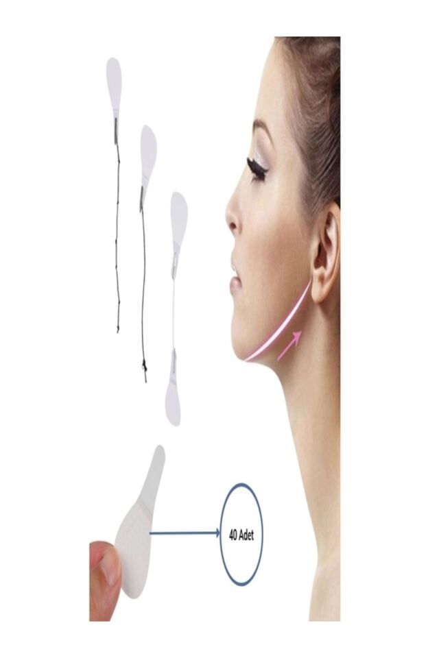 Yüz Kaş Göz Boyun Gerdirme Bantları, Kademeli Uygulama Lastikleri (40 Adet)